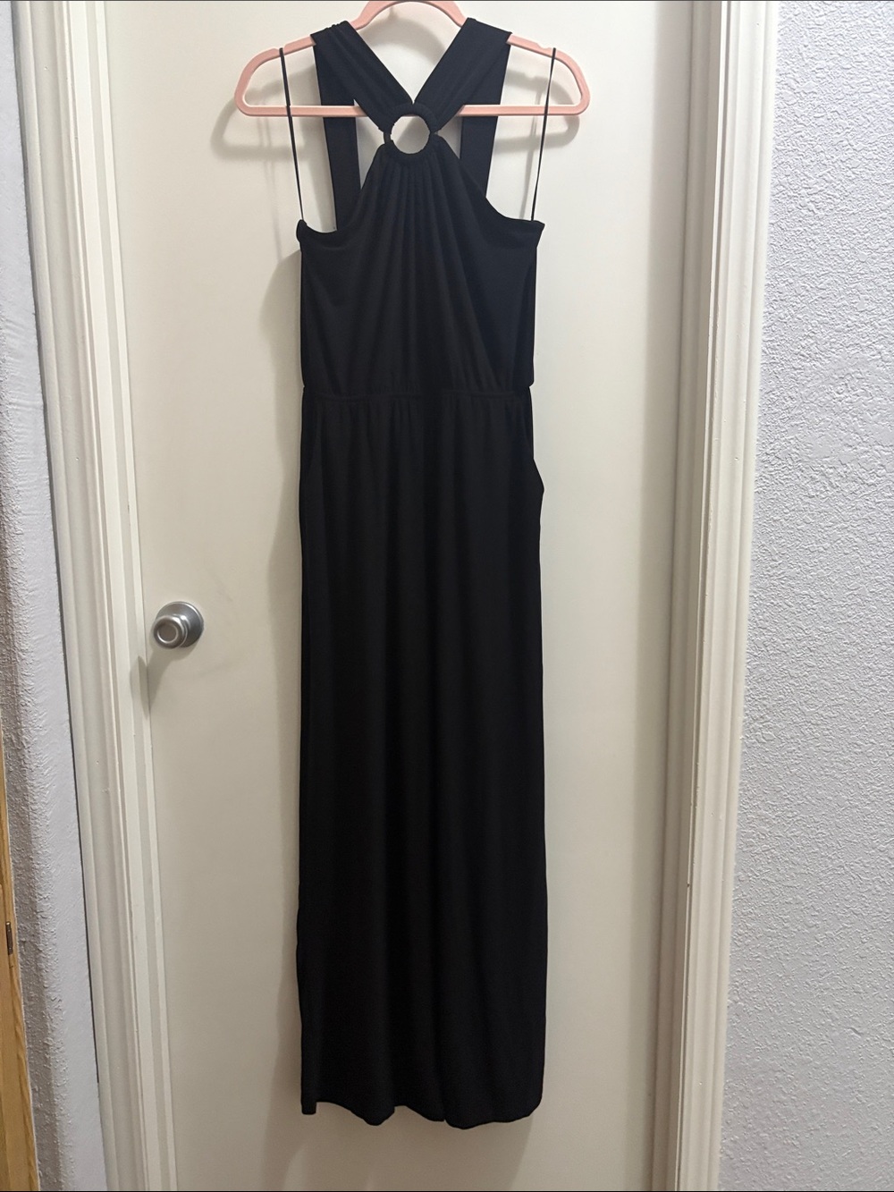 Classic Black Jumpsuit with Ring Back Detail